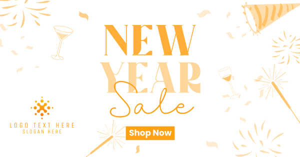 New Year Sparklers Sale Facebook Ad Design Image Preview