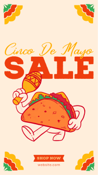 Happy Taco Mascot Sale Facebook Story Design