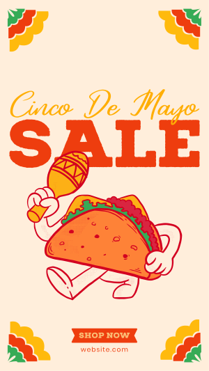 Happy Taco Mascot Sale Facebook story Image Preview