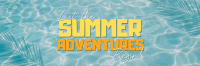Textured Pool Summer Quote Twitter header (cover) Image Preview