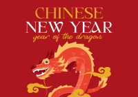 New Year Dragon Postcard Design