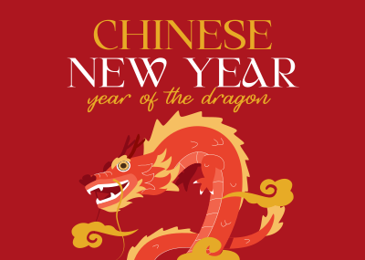 New Year Dragon Postcard Image Preview