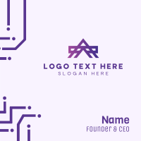 Purple Industrial A Monogram Business Card Design