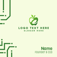 Green Apple Leaf Business Card Design