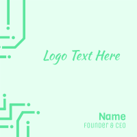 Green Brushstroke Wordmark Business Card Design