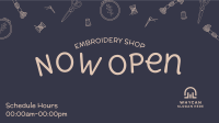 Cute Embroidery Shop Facebook Event Cover Design