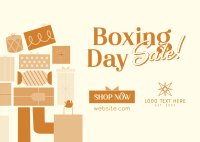 Boxing Shopping Sale Postcard Design