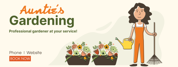Auntie's Gardening Facebook Cover Design Image Preview