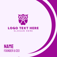 Purple Owl Mascot Business Card Design