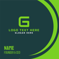 Gaming Green Letter G Business Card Design
