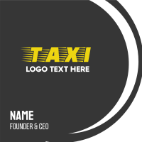 Taxi Cab Font Text Business Card Design