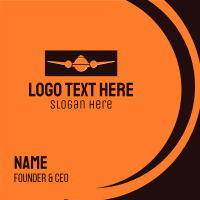 Orange Plane Cloche Business Card Design