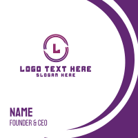 Futuristic Oval Lettermark Business Card Design