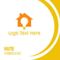 Orange House Bulb Business Card Design