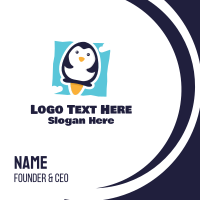 Popsicle Penguin Launch Business Card Design