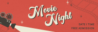 Film Movie Night Twitter Header Design