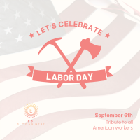 Labor Day Badge Instagram Post Design