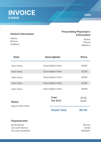Blue Medical Gradient Invoice Image Preview