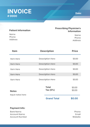 Blue Medical Gradient Invoice Image Preview