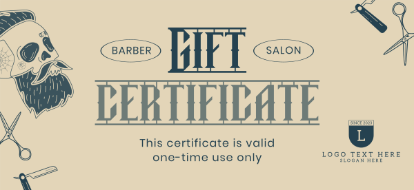 Vintage Barber Gift Certificate Design Image Preview