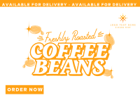 Minimalist Coffee Bean Delivery Postcard Design