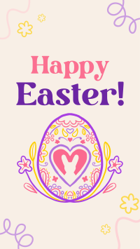 Floral Egg with Easter Bunny TikTok video Image Preview