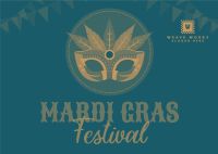 Mardi Gras Festival Postcard Image Preview