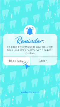 Dental Checkup Reminder TikTok video Image Preview