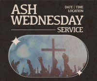 Retro Ash Wednesday Service Facebook Post Design