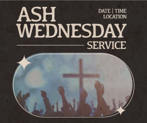 Retro Ash Wednesday Service Facebook post Image Preview