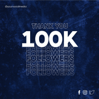 Blue Grunge 100k Followers Instagram Post Design