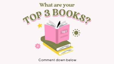 Cute Favorite Books Facebook event cover Image Preview