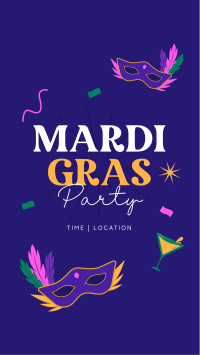 Mardi Gras Party Instagram story Image Preview
