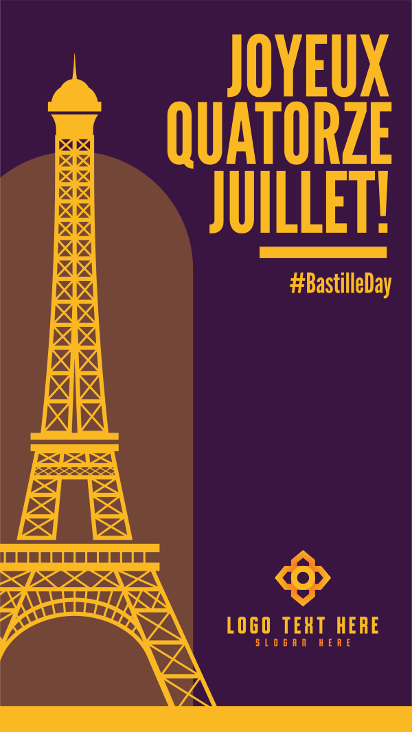 Bastille Eiffel Instagram Story Design Image Preview