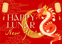 Lunar New Year Dragon Postcard Design