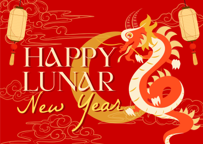 Lunar New Year Dragon Postcard Image Preview