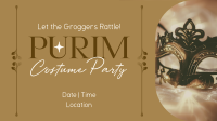 Purim Costume Party Facebook Event Cover Design