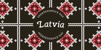 Traditional Latvia Independence Twitter Post Design