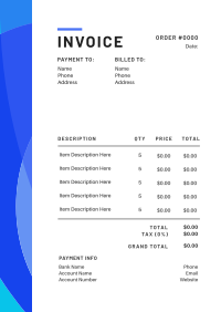 Abstract Curves Invoice Design