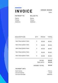 Abstract Curves Invoice Image Preview