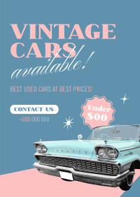 Vintage Cars Available Poster Design