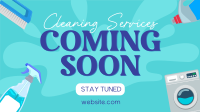 Coming Soon Cleaning Services Facebook Event Cover Design