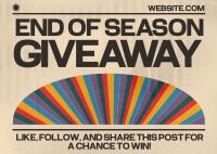 Retro Season End Giveaway Postcard Design