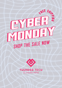 Vaporwave Cyber Monday Poster Image Preview