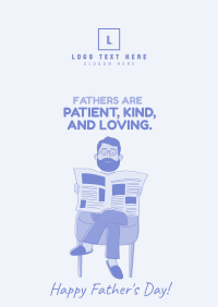 Dad reading newspaper Poster Design