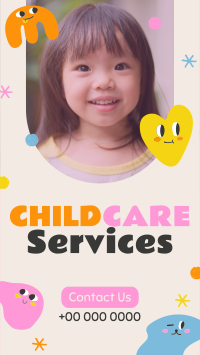 Quirky Faces Childcare Service Facebook Story Design