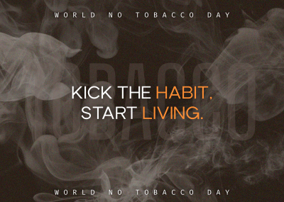 No Tobacco Day Typography Postcard Image Preview