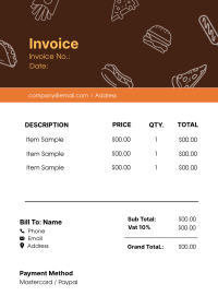 Top Food Invoice Preview