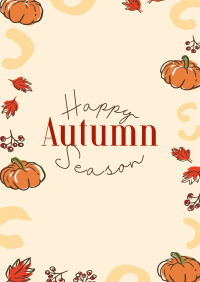 Leaves and Pumpkin Autumn Greeting Flyer Image Preview