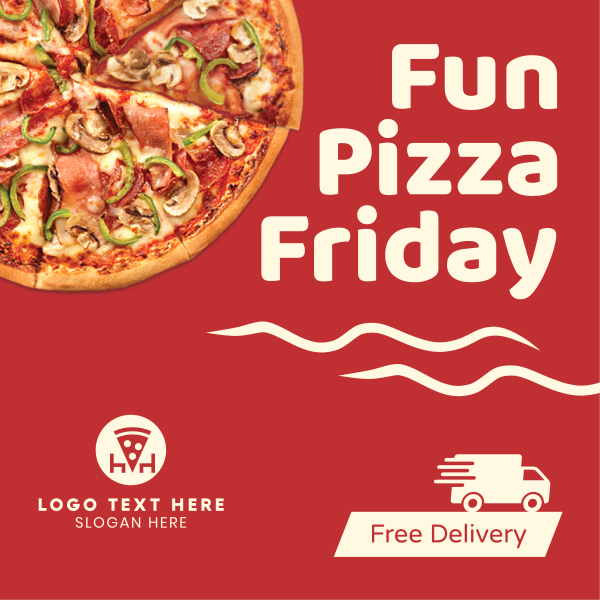 Fun Pizza Friday Instagram Post Design Image Preview